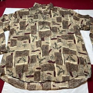 Woolrich EAGLES BIRD flannel shirt men’s XL burgundy feather 90s dad Shirt woods